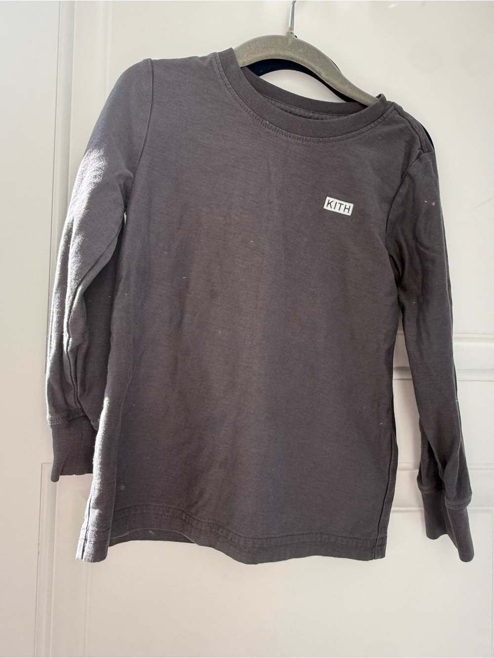 Kith Kids Long Sleeve Tee in Charcoal Gray